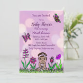 Niedliche, handgezeichnete Baby-Babydusche Einladung (Stehend Vorderseite)