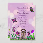 Niedliche, handgezeichnete Baby-Babydusche Einladung (Vorne/Hinten)