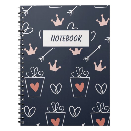 Niedliche, handgezeichnete Formen, Muster-Notebook Notizblock (Vorderseite)