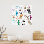 Niedliche, handgezeichnete geometrische Papierherk Poster (Küche)