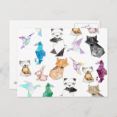 Niedliche, handgezeichnete geometrische Papierherk Postkarte (Vorne/Hinten)