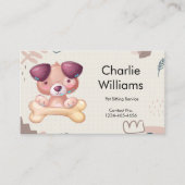 Niedliche Handgezeichnete Haustiere Sitter Dog Wal Visitenkarte (Vorderseite)