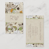 Niedliche handgezeichnete Kinder Blume und Vögel Visitenkarte (Vorne/Hinten)