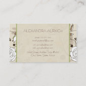 Niedliche handgezeichnete Kinder Blume und Vögel Visitenkarte (Rückseite)