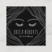 Niedliche Handgezeichnete Schönheitssalon Makeup A Quadratische Visitenkarte (Vorderseite)
