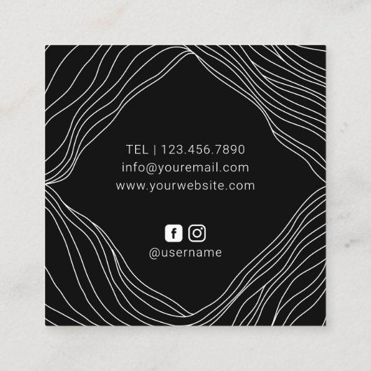 Niedliche Handgezeichnete Schönheitssalon Makeup A Quadratische Visitenkarte (Rückseite)