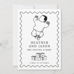 Niedliche handgezeichnete Schwangerschaft Ankündigung