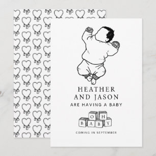 Niedliche handgezeichnete Schwangerschaft Ankündigung