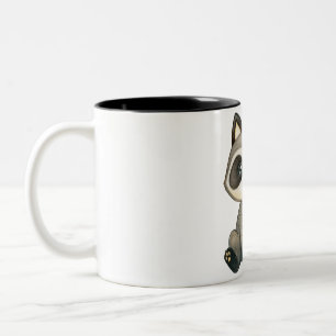 Niedliche handgezeichnete Waschbären-Illustration Zweifarbige Tasse