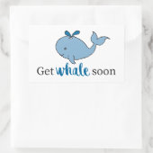 Niedliche Handgezeichnete Whale bald Whale Puns De Rechteckiger Aufkleber (Tasche)