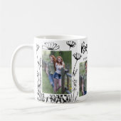 Niedliche handgezeichnete Wildblumen 3 Fotocollage Kaffeetasse (Links)