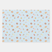 Niedliche, handgezogene Desserts mit Pastellmuster Geschenkpapier Set (Vorderseite)