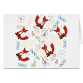 Niedliche, handgezogene Foxhörnchen in Gelb-Blau-R (Vorderseite (Horizontal))