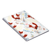 Niedliche, handgezogene Foxhörnchen in Gelb-Blau-R Notizblock (Rechte Seite)