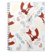 Niedliche, handgezogene Foxhörnchen in Gelb-Blau-R Notizblock (Vorderseite)