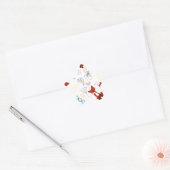 Niedliche, handgezogene Foxhörnchen in Gelb-Blau-R Stern-Aufkleber (Umschlag)