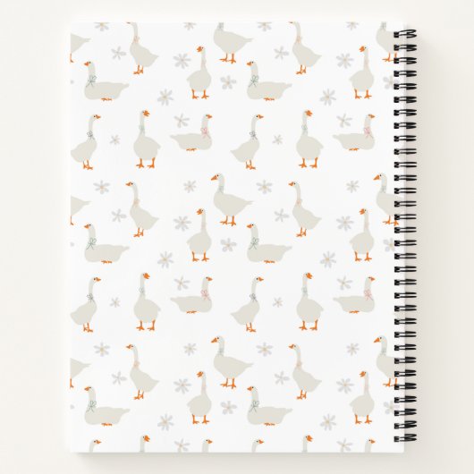 Niedliche, handgezogene Gänse und Milchmähnen Baby Notizblock (Rückseite)