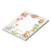 Niedliche, handgezogene Jungtiere Personalisiert Notizblock (Rotiert)