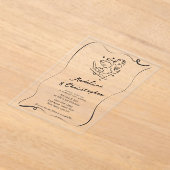 Niedliche handgezogene Krone auf Skis Winterhochze Acryleinladungen (Ablage )