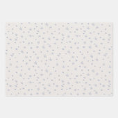 Niedliche handgezogene Pastellblauer Stars auf Cre Geschenkpapier Set (Vorderseite 3)