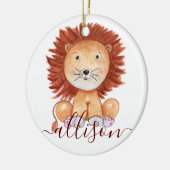 Niedliche, handgezogene personalisierte Kinder Keramik Ornament (Links)