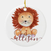 Niedliche, handgezogene personalisierte Kinder Keramik Ornament (Hinten)