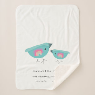 Niedliche Handgezogene Regenbogenblume Birdy Baby  Sherpadecke