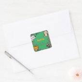 Niedliche, handgezogene Safari-Tiere Quadratischer Aufkleber (Umschlag)