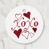 Niedliche handIllustrierte XOXO Kalligraphie Valen Geschenkanhänger (Vorderseite)