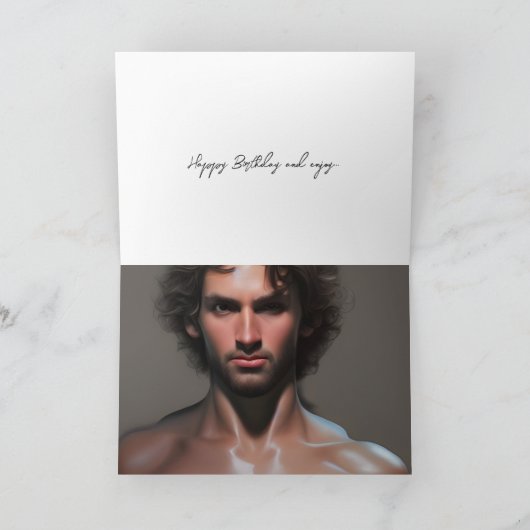 Niedliche Handsome Man Birthday Card Karte (Innenseite)