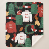 Niedliche Handzeichnung Nahtlose Muster mit Weihna Sherpadecke (Vorderseite)