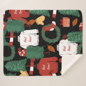 Niedliche Handzeichnung Nahtlose Muster mit Weihna Sherpadecke (Vorderseite (Horizontal))