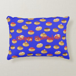 Niedliche Hannukah-Donuts gemustert Dekokissen