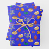 Niedliche Hannukah gemustert Wrapping Paper Sheets Geschenkpapier Set (Beispiel)