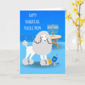 Niedliche Hanukka für Poodle Mama mit Menorah Karte (Gelbe Blume)