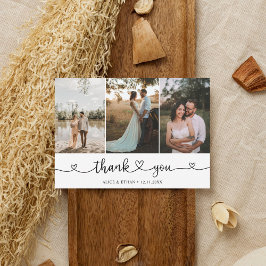 Niedliche Hanwriting-Kalligrafie Herzstück Foto Vi Dankeskarte