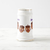 Niedliche Happy Acorns singen Cartoon für Kinder Bierglas (Mittel)