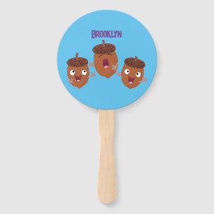 Niedliche Happy Acorns singen Cartoon für Kinder Fächer