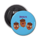 Niedliche Happy Acorns singen Cartoon für Kinder Flaschenöffner (Vorderseite)