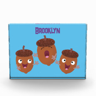 Niedliche Happy Acorns singen Cartoon für Kinder Fotoblock