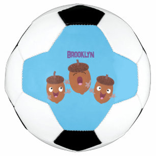 Niedliche Happy Acorns singen Cartoon für Kinder Fußball