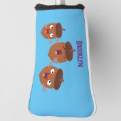 Niedliche Happy Acorns singen Cartoon für Kinder Golf Headcover (Rotieren 90)