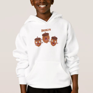 Niedliche Happy Acorns singen Cartoon für Kinder Hoodie