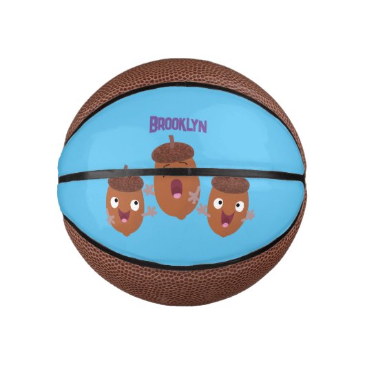 Niedliche Happy Acorns singen Cartoon für Kinder Mini Basketball (Vorderseite)