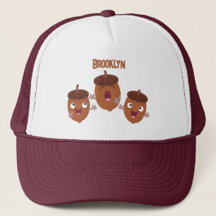 Niedliche Happy Acorns singen Cartoon für Kinder Truckerkappe