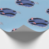 Niedliche Happy Blue Nacktverzweigung Cartoon Illu Geschenkpapier (Ecke)