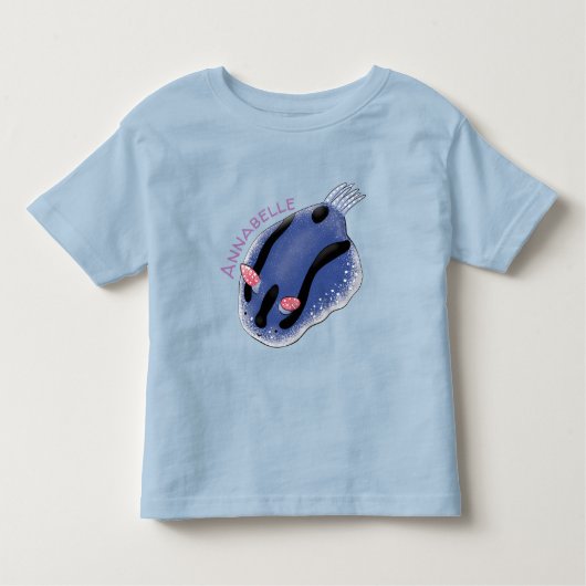 Niedliche Happy Blue Nacktverzweigung Cartoon Illu Kleinkind T-shirt (Vorderseite)