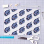 Niedliche Happy Blue Nacktverzweigung Cartoon Illu Seidenpapier (Handwerk)