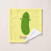 Niedliche Happy Cartoon Illustration Badhandtuch Set (Waschlappen)