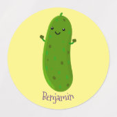 Niedliche Happy Cartoon Illustration Etiketten (Design 1)